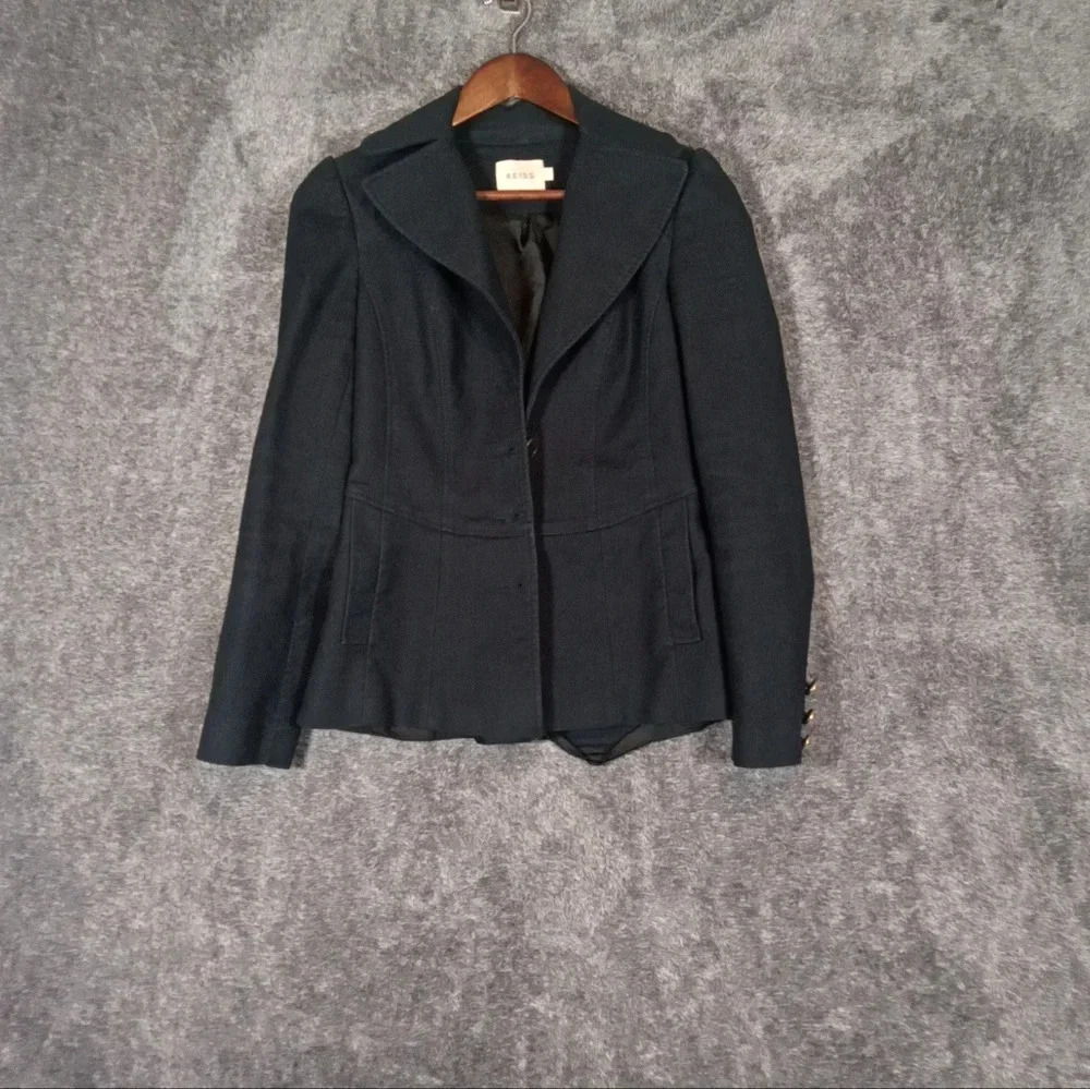 Reiss women's button blazer blue size small (flawed)